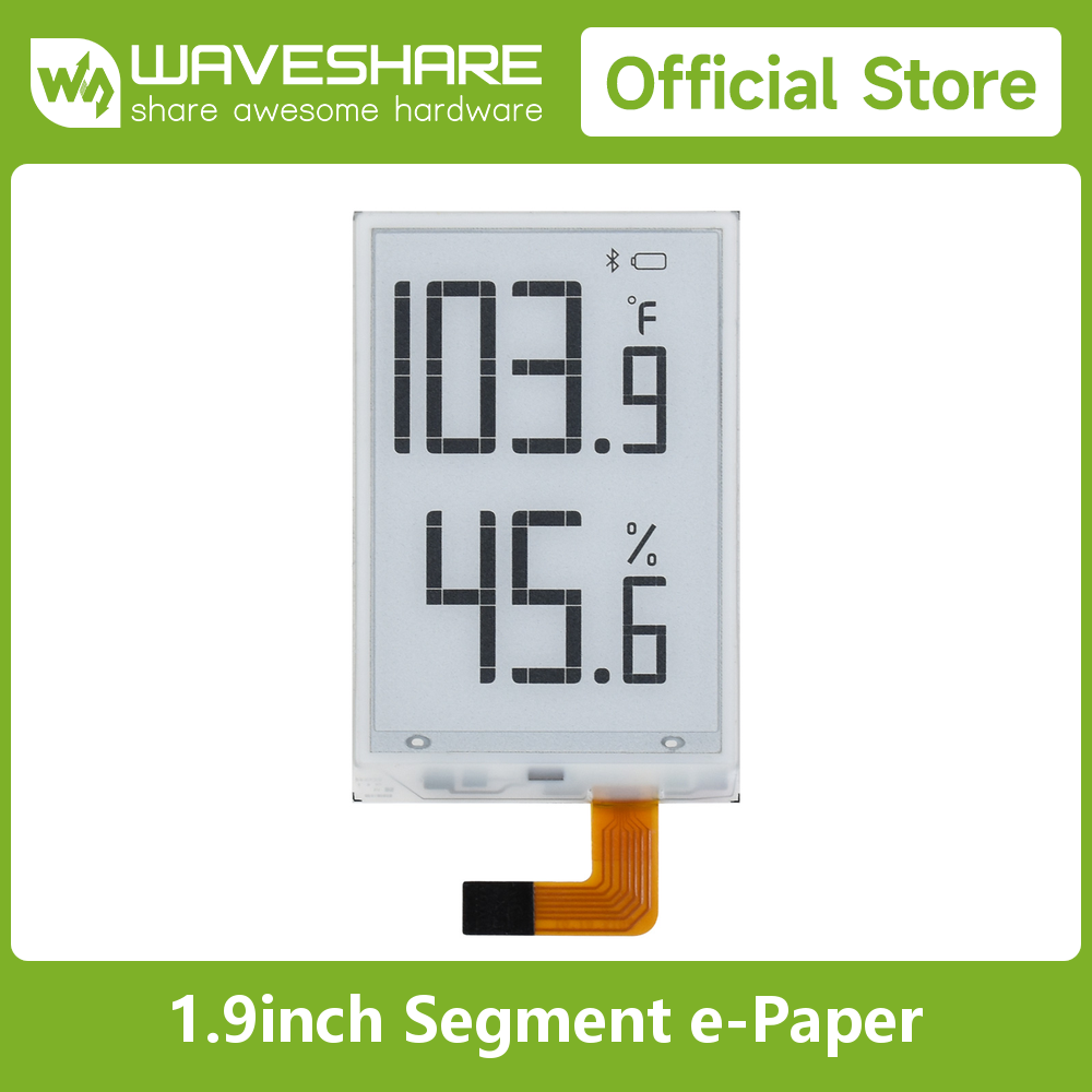 Pi Display - Waveshare 1,9 inch segment E-Paper Raw