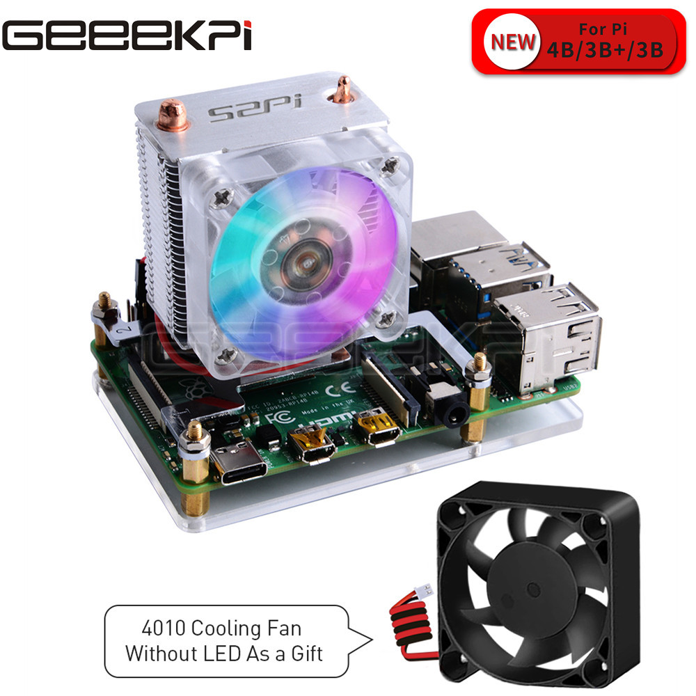 Pi 5 Case - Geeekpi Clear Black Ice Toren Koelventilator