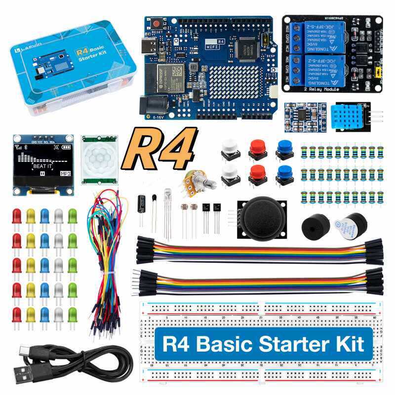 Arduino Kit - UNO R4 WiFi-compatibele ontwikkelset met sensoren