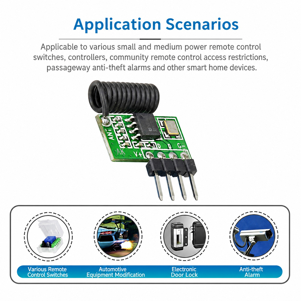 Arduino Kit - 315 MHz/433 MHz Superheterodyne RF-ontvangermodule 3,3