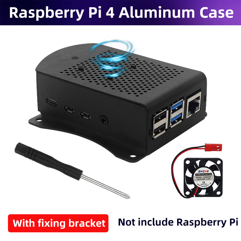 Pi 4 Case - Raspberry Pi 4 Aluminium Legering Metel