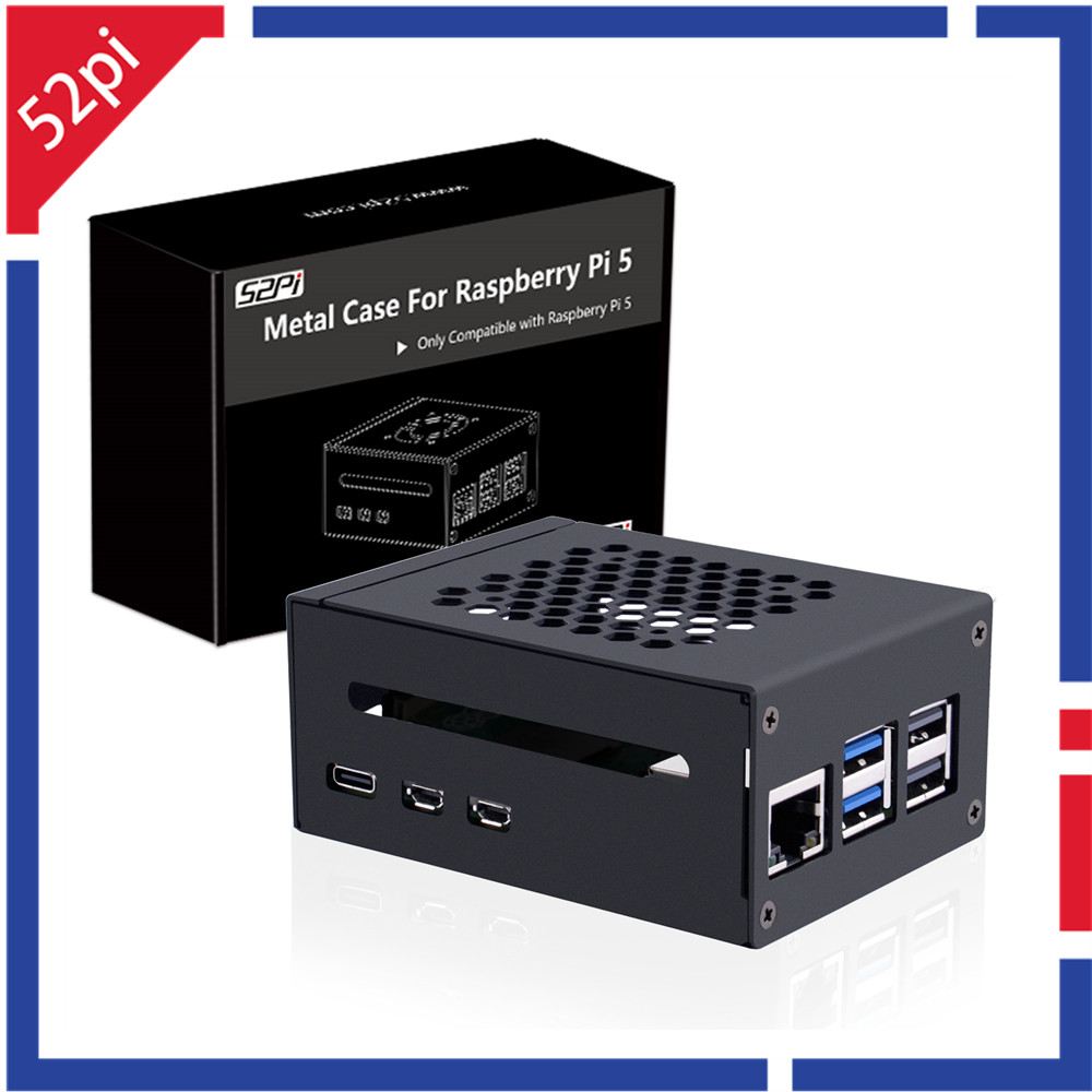 52Pi Raspberry Pi 5 metalen be - Pi 5 Case recensie en prijs