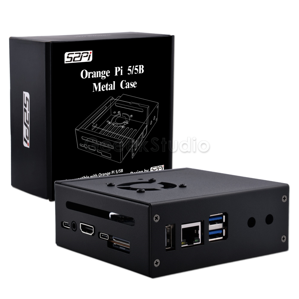 Oranje Pi 5/5b Metalen Bescher - Pi 5 Case recensie en prijs