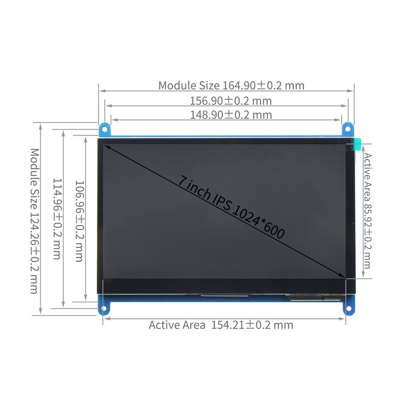 7-inch LCD HDMI-scherm HD IPS  - Pi Display recensie en prijs